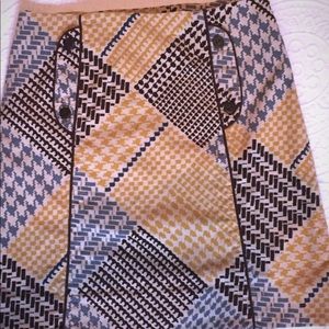 Anthropologie Maeve Velvet Houndstooth Skirt NWOT